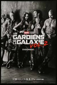 6z397 GUARDIANS OF THE GALAXY VOL. 2 int'l French language teaser DS 1sh 2017 different cast image!