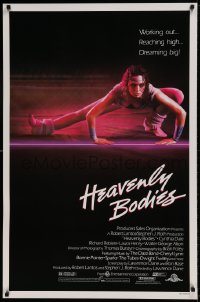 6z413 HEAVENLY BODIES 1sh 1985 sexy girl workout pose, Working out...Reaching high...Dreaming big!