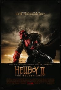 6z416 HELLBOY II: THE GOLDEN ARMY advance DS 1sh 2008 Ron Perlman is the good guy!