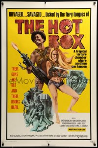 6z435 HOT BOX 1sh 1972 ravaged savaged sexy babes fight back with their guns and their bodies!
