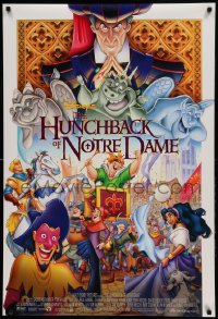 6z445 HUNCHBACK OF NOTRE DAME DS 1sh 1996 Walt Disney, Victor Hugo, art of cast on parade!