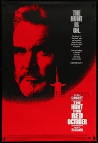 6z456 HUNT FOR RED OCTOBER int'l DS 1sh 1990 Russian submarine captain Sean Connery, the hunt is on!