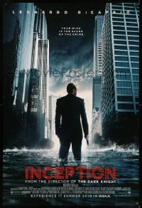 6z468 INCEPTION IMAX advance DS 1sh 2010 Christopher Nolan, Leonardo DiCaprio standing in water!