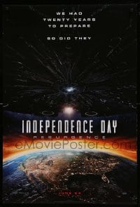 6z473 INDEPENDENCE DAY RESURGENCE style A teaser DS 1sh 2016 Monroe, King, spaceship over earth!