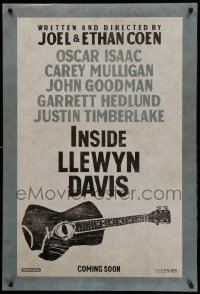 6z482 INSIDE LLEWYN DAVIS teaser DS 1sh 2013 Coen brothers, Oscar Isaac, art of guitar with eye!