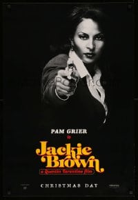 6z496 JACKIE BROWN teaser 1sh 1997 Quentin Tarantino, cool image of Pam Grier in title role!