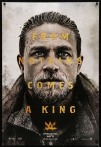 6z519 KING ARTHUR LEGEND OF THE SWORD teaser DS 1sh 2017 close-up of Charlie Hunnam in title role
