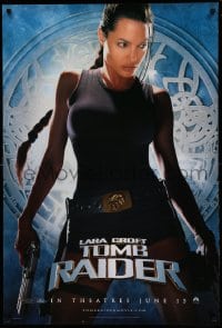 6z538 LARA CROFT TOMB RAIDER teaser 1sh 2001 sexy Angelina Jolie, from popular video game!