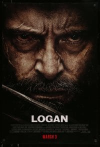 6z571 LOGAN style C - Canada advance DS 1sh 2017 Jackman in the title role as Wolverine, claws out!