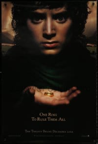 6z578 LORD OF THE RINGS: THE FELLOWSHIP OF THE RING teaser 1sh 2001 J.R.R. Tolkien, one ring!