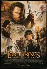 6z579 LORD OF THE RINGS: THE RETURN OF THE KING advance DS 1sh 2003 Jackson, cast montage!