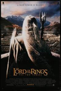 6z580 LORD OF THE RINGS: THE TWO TOWERS advance DS 1sh 2002 J.R.R. Tolkien, Christopher Lee!