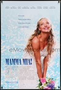 6z602 MAMMA MIA! 2-sided advance 1sh 2008 sexy Amanda Seyfried, all credits are in Latin!