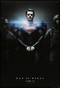 6z604 MAN OF STEEL teaser DS 1sh 2013 Henry Cavill in the title role as Superman handcuffed!
