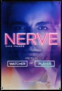 6z666 NERVE teaser DS 1sh 2016 are you a watcher or player, cool super close-up of Dave Franco!