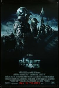 6z707 PLANET OF THE APES style B int'l DS 1sh 2001 Tim Burton, great image of huge ape army!