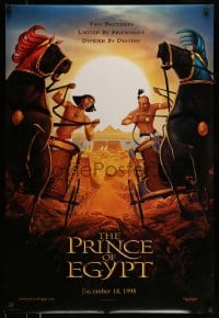 6z724 PRINCE OF EGYPT advance DS 1sh 1998 Dreamworks cartoon, Moses & Rameses riding chariots!