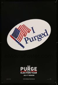 6z730 PURGE ELECTION YEAR teaser DS 1sh 2016 'I Voted' parody sticker design, knife and U.S. flag!