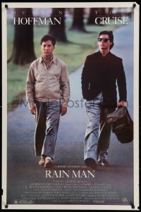 6z738 RAIN MAN 1sh 1988 Tom Cruise & autistic Dustin Hoffman, directed by Barry Levinson!