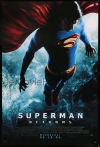 6z887 SUPERMAN RETURNS advance DS 1sh 2006 Wednesday style, full-length image of Routh in space!
