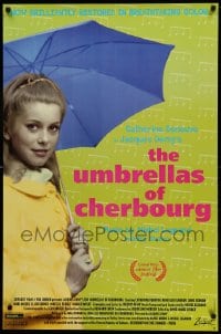 6z940 UMBRELLAS OF CHERBOURG 1sh R1992 different image of Catherine Deneuve, Jacques Demy