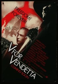 6z950 V FOR VENDETTA int'l advance DS 1sh 2005 Wachowskis, Natalie Portman, Hugo Weaving, Guy Fawkes