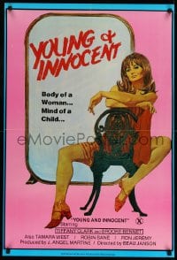 6z975 WILD INNOCENTS 24x35 1sh 1982 woman's body, child's mind, Young & Innocent art, McGinnis!