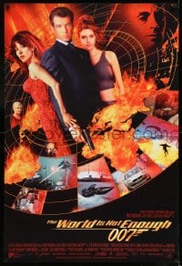 6z986 WORLD IS NOT ENOUGH int'l DS 1sh 1999 Brosnan as James Bond, Richards, black background design