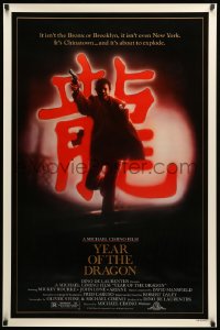 6z992 YEAR OF THE DRAGON 1sh 1985 Mickey Rourke, Michael Cimino Asian crime thriller!