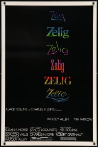 6z998 ZELIG 1sh 1983 Mia Farrow, John Buckwalter, wacky Woody Allen directed mockumentary!