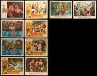 7a069 LOT OF 10 GORDON SCOTT TARZAN LOBBY CARDS '50s-60s incomplete sets from 5 different movies!