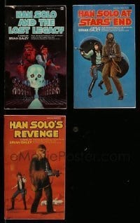 7a526 LOT OF 3 STAR WARS HAN SOLO PAPERBACK BOOKS '80 The Lost Legacy, Stars' End, Revenge!