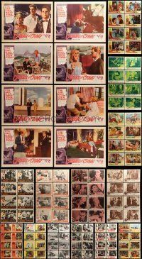 7a054 LOT OF 136 LOBBY CARDS '50s-60s complete sets of 8 cards from 17 different movies!