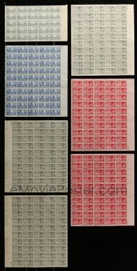 7a077 LOT OF 7 ROBERT E. LEE AND CONFEDERATE ARMY VETERANS REUNION STAMP SHEETS '50s 325 unused!
