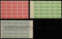 7a083 LOT OF 3 18TH AND 19TH CENTURY U.S. NAVAL HEROES STAMP SHEETS '30s 75 stamps never used!