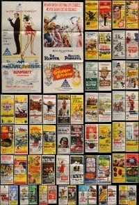 7a001 LOT OF 60 FOLDED AUSTRALIAN DAYBILLS '50s-80s great images from a variety of movies!