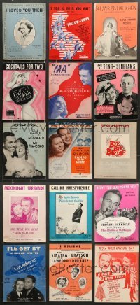 7a118 LOT OF 15 MOVIE SHEET MUSIC '30s-70s great songs from a variety of different movies!
