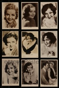 7a164 LOT OF 9 NANCY CARROLL ENGLISH POSTCARDS '30s great images of the pretty actress!