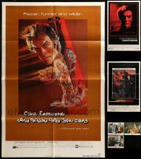 7a009 LOT OF 3 FOLDED ONE-SHEETS AND 3 LOBBY CARDS FROM CLINT EASTWOOD MOVIES '80s great images!