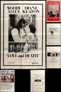 7a050 LOT OF 6 FOLDED WOODY ALLEN ONE-SHEETS '70s-80s Manhattan, Love & Death + more!
