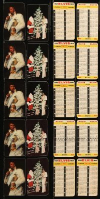 7a196 LOT OF 10 ELVIS PRESLEY WALLET CALENDARS '75-78 great image with Santa!