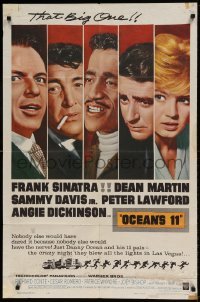 7b001 OCEAN'S 11 1sh 1960 Sinatra, Martin, Davis Jr., Dickinson, Lawford, Rat Pack!