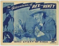 7c016 ADVENTURES OF REX & RINTY chapter 2 LC 1935 Rinty pinning Al Bridge to wall, Sport of Kings!