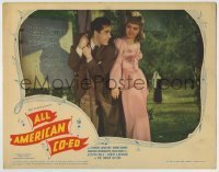 7c029 ALL AMERICAN CO-ED LC 1941 Frances Langford watches Johnny Downs pull rope to ring bell!