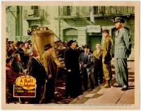 7c071 BELL FOR ADANO LC 1945 John Hodiak men standing around the bell on city street!