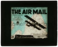 7d256 AIR MAIL glass slide 1925 Warner Baxter & Douglas Fairbanks Jr. deliver mail by airplane!