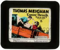 7d296 COMING THROUGH glass slide 1925 they said Thomas Meighan eloped with Lila Lee for her money!