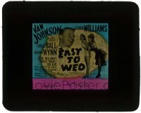 7d312 EASY TO WED glass slide 1946 Van Johnson + sexy Esther Williams & Lucille Ball!