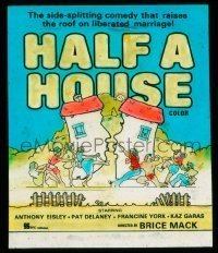 7d334 HALF A HOUSE glass slide 1975 side-splitting comedy about a liberated marriage!
