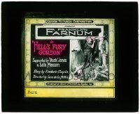 7d343 HELL'S FURY GORDON glass slide R1920s Franklyn Farnum, early Buck Jones & Lola Maxam, rare!
